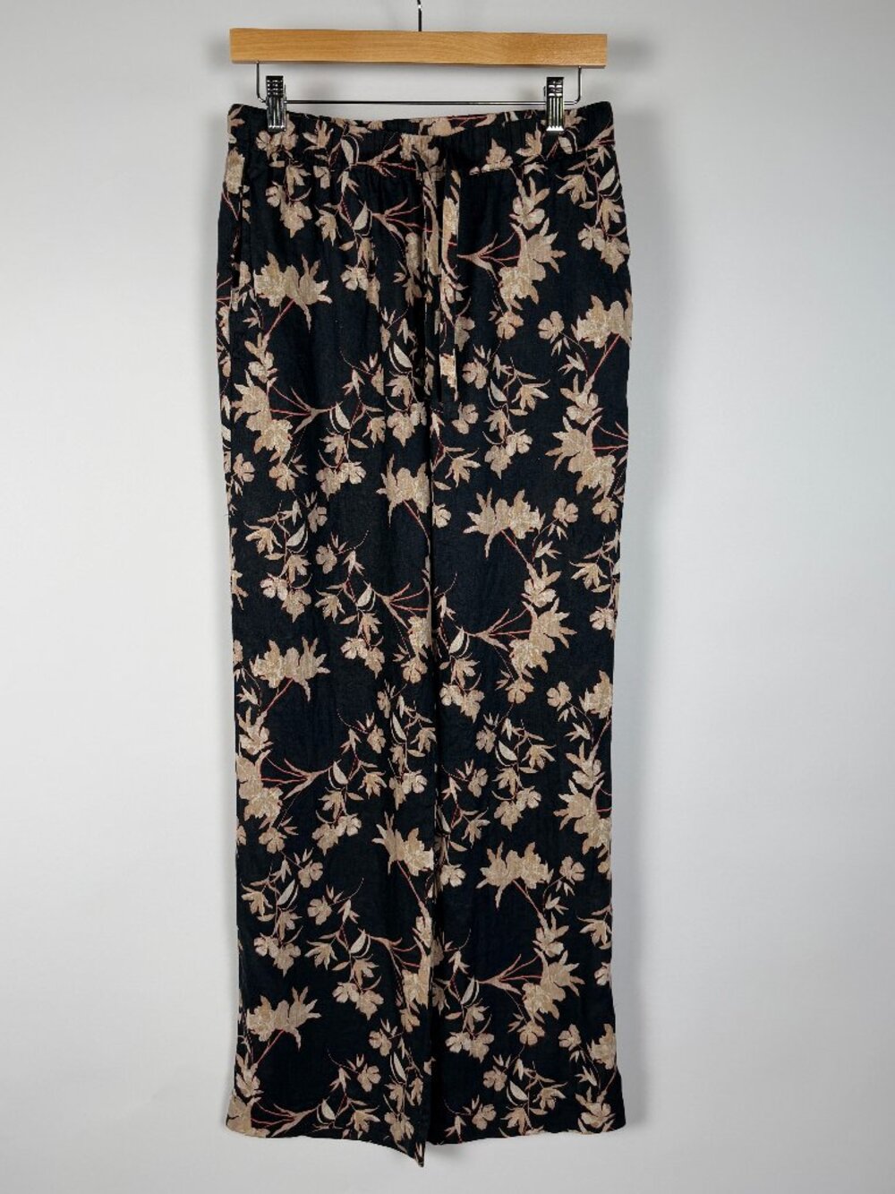 Reiss Leo Printed Floral Wide Leg Trousers Size 6 Quiet Luxury Italian Vacation